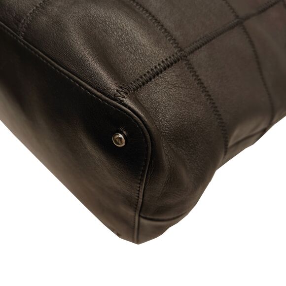 CHANEL Chocobar Handbag Leather Drawstring Tassel Fringe Black - Picture 7 of 8